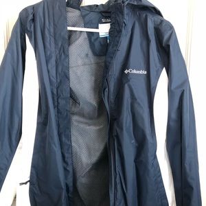 Navy blue/white Columbia rain jacket